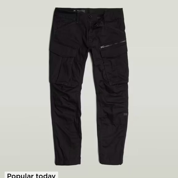 G Star Raw Rovic Zip 3D Cargo Pants Mens 36x32 Black Tapered Utility